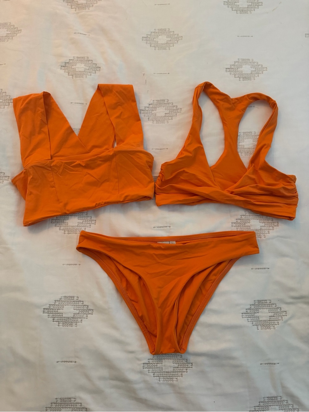 L*Space Orange Three-Piece Bikini Set